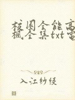 校园全能高手季枫全集txt电子书