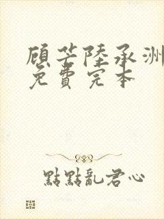 顾芒陆承洲小说免费完本封面