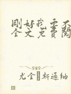 刚好我要不爱你全文免费阅读封面