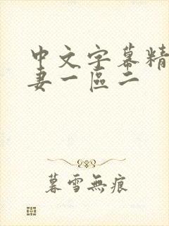 中文字幕精品人妻一区二