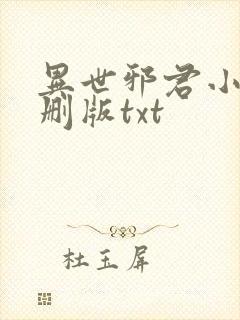 异世邪君小说未删版txt封面