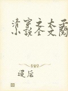 清穿之太子娇妃小说全文阅读封面