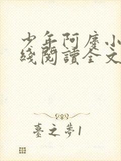 少年阿庆小说在线阅读全文
