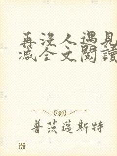 再没人遇见无删减全文阅读