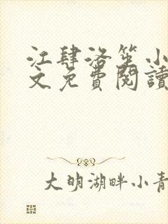 江肆洛笙小说全文免费阅读无弹窗