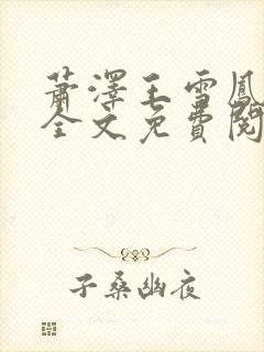 萧泽王雪凤小说全文免费阅读封面