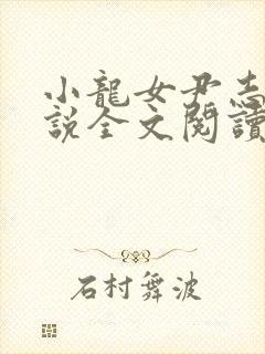 小龙女尹志平小说全文阅读无弹窗