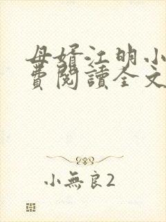 母婿江明小说免费阅读全文