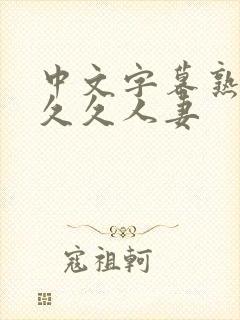 中文字幕熟妇久久久人妻