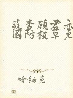 苏杳顾君亦小说国防校草免费阅读