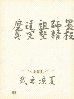 魔道祖师墨香铜臭完整精校版