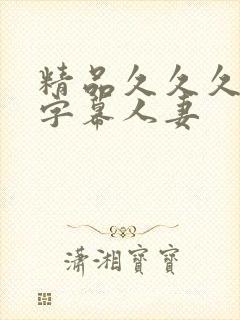 精品久久久中文字幕人妻