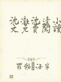 沈澈沈清小说全文免费阅读最新章节