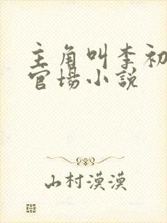 主角叫李初年的官场小说封面