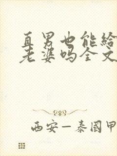 直男也能给人当老婆吗全文阅读小说