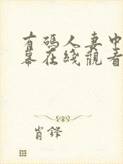 有码人妻中文字幕在线观看封面