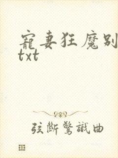 宠妻狂魔别太坏txt封面