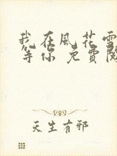 我在风花雪月里等你 免费阅读