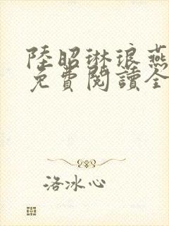 陆昭琳琅燕临君免费阅读全文最新章封面