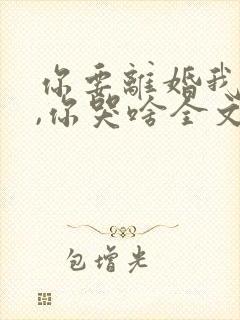 你要离婚我同意,你哭啥全文在线阅读