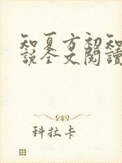 知夏方初知夏小说全文阅读