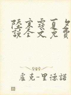 陆寒霆夏夕绾小说全文免费阅读