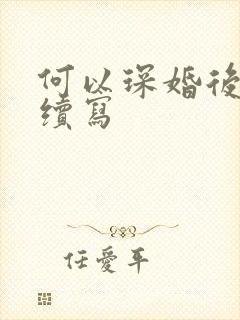何以琛婚后生活续写封面