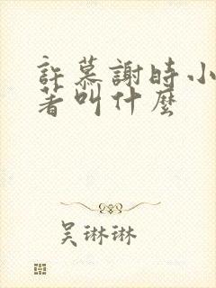 许慕谢时小说原著叫什么