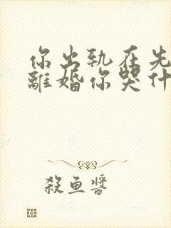 你出轨在先,我离婚你哭什么在线全文阅读封面