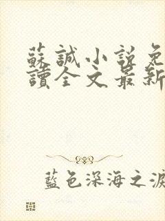 苏诚小说免费阅读全文最新章节