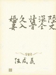 婚久情深陆少宠妻入骨全文免费阅读
