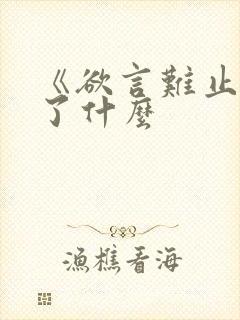 《欲言难止》讲了什么封面