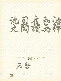 沈司夜和池茵全文阅读无弹窗笔趣阁