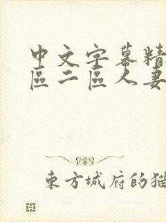 中文字幕精品一区二区人妻