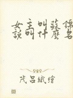 女主叫苏锦的小说叫什么名字