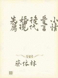 先婚后爱小说推荐现代言情