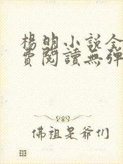 杨明小说全文免费阅读无弹窗