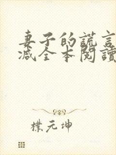 妻子的谎言无删减全本阅读