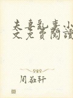 夫妻乱事小说全文免费阅读最新章节