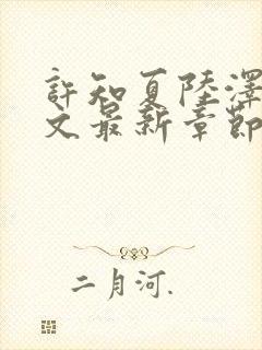 许知夏陆泽言全文最新章节免费阅读