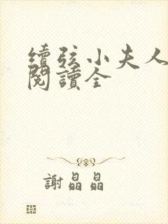 续弦小夫人免费阅读全