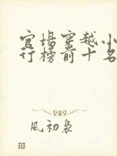 官场穿越小说排行榜前十名