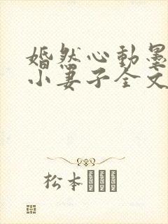 婚然心动墨少的小妻子全文阅读