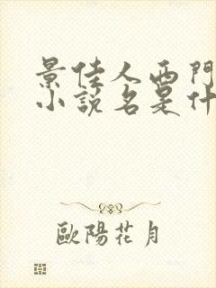 景佳人西门龙霆小说名是什么