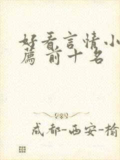 好看言情小说推荐 前十名