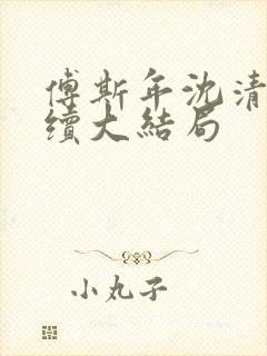 傅斯年沈清晚后续大结局