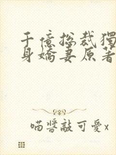 千亿总裁独宠替身娇妻原著封面