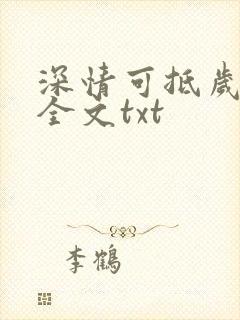 深情可抵岁月长全文txt