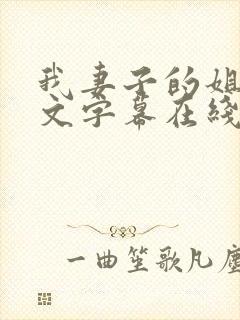 我妻子的姐姐中文字幕在线播放