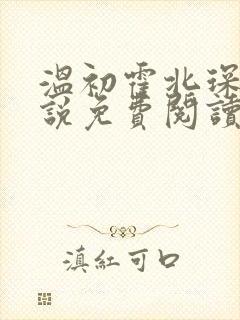 温初霍北琛的小说免费阅读无弹窗